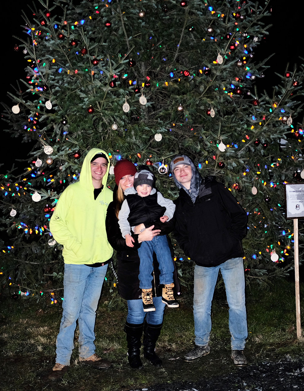 The Zambito family came out for the tree lighting. L-R Tyler, Kristin, Ryder and Dylan.